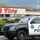 BUFFALO, NY - MAY 14: Buffalo Police on scene at a Tops Friendly Market on May 14, 2022, in Buffalo, New York. According to reports, at least ten people were killed after a mass shooting at the store, with the shooter in police custody.